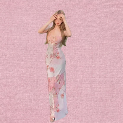 Vestido longo tomara que caia com estampa floral LOVENTIELL®