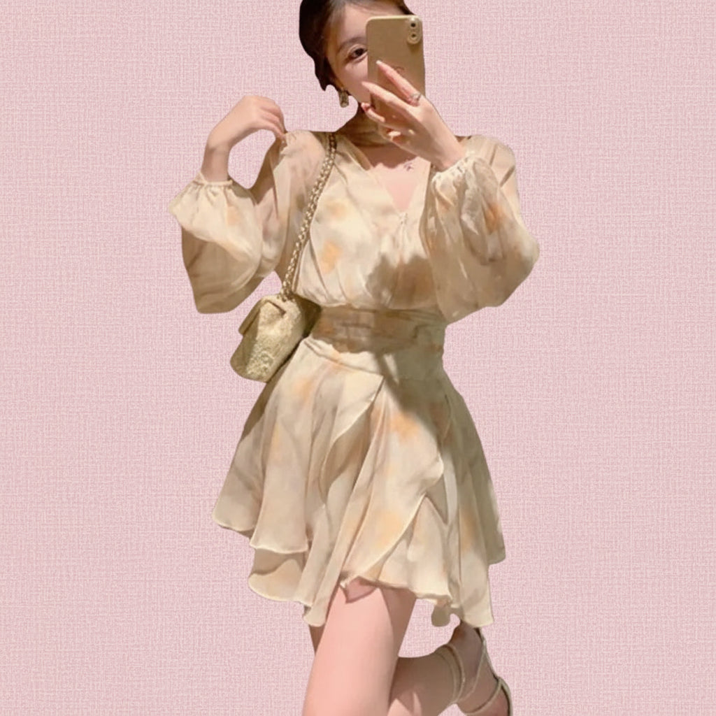 Vestido feminino florais com cintura marcada LOVENTIELL®